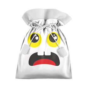 Подарочный 3D мешок с принтом Испуганное лицо в Тюмени, 100% полиэстер | Размер: 29*39 см | Тематика изображения на принте: большие глаза | испуг | испуганное лицо | смайлик | стикер