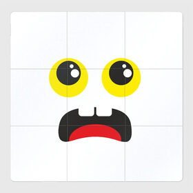 Магнитный плакат 3Х3 с принтом Испуганное лицо в Тюмени, Полимерный материал с магнитным слоем | 9 деталей размером 9*9 см | большие глаза | испуг | испуганное лицо | смайлик | стикер