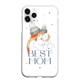 Чехол для iPhone 11 Pro Max матовый с принтом Лучшая мама в Тюмени, Силикон |  | белый | зима | лучшая | любовь | мама | семья | снег | тепло | уют