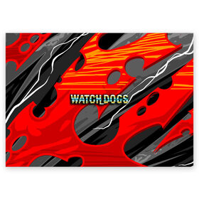 Поздравительная открытка с принтом Watch Dogs Recing в Тюмени, 100% бумага | плотность бумаги 280 г/м2, матовая, на обратной стороне линовка и место для марки
 | dogs | legion | logo | text | watch | взлом | игра | легион | лого | символ | текст | хак | хакер | хакеры
