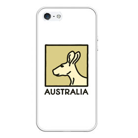 Чехол для iPhone 5/5S матовый с принтом Australia в Тюмени, Силикон | Область печати: задняя сторона чехла, без боковых панелей | australia | австралия | животные | кенгуру | страны