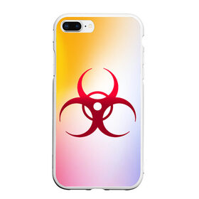 Чехол для iPhone 7Plus/8 Plus матовый с принтом Biohazard в Тюмени, Силикон | Область печати: задняя сторона чехла, без боковых панелей | Тематика изображения на принте: biohazard | ncov2019 | plague inc | virus | вирус | градиент | знак | карантин | ковид | корона | коронавирус | опасность