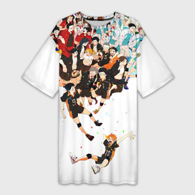 Платье-футболка 3D с принтом Все герои Haikyuu в Тюмени,  |  | anime | haikuu | haikyu | haikyuu | haikyy | kageyama | karasuno | nekoma | voleyball | аниме | волейбол | кагеяма | карасуно | некома | хайку | хината | шаторидзава