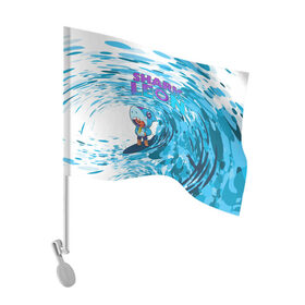 Флаг для автомобиля с принтом Brawl STARS (surfing) в Тюмени, 100% полиэстер | Размер: 30*21 см | brawl | break dance | leon | moba | stars | supercell | surfing | игра | коллаборация | коллаж | паттерн