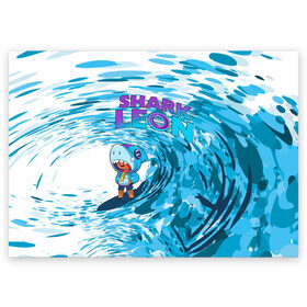 Поздравительная открытка с принтом Brawl STARS (surfing) в Тюмени, 100% бумага | плотность бумаги 280 г/м2, матовая, на обратной стороне линовка и место для марки
 | Тематика изображения на принте: brawl | break dance | leon | moba | stars | supercell | surfing | игра | коллаборация | коллаж | паттерн