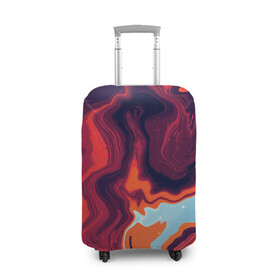 Чехол для чемодана 3D с принтом ABSTRACTION в Тюмени, 86% полиэфир, 14% спандекс | двустороннее нанесение принта, прорези для ручек и колес | Тематика изображения на принте: абстрактный | абстракция | геометрический рисунок | геометрия | корея | краски | красная | красный | кружево | неон | оранжевая | оранжевый | рисунок | текстура | узор | цвет | цвета | черная | черный
