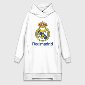 Платье-худи хлопок с принтом Real Madrid FC в Тюмени,  |  | barcelona | club | creamy | fc | soccer | spanish | whites | барселона | белые | испанский | клуб | сливочные | фк | футбол | футбольный