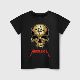 Детская футболка хлопок с принтом Metallica в Тюмени, 100% хлопок | круглый вырез горловины, полуприлегающий силуэт, длина до линии бедер | american | heavy metal | los angeles | metal band | metallica | music | thrash metal | американская | лос анджелес | метал группа | металлика | музыка | трэш метал | трэш металл | хеви метал