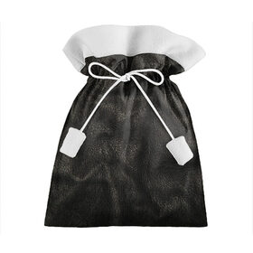 Подарочный 3D мешок с принтом Черная кожа в Тюмени, 100% полиэстер | Размер: 29*39 см | Тематика изображения на принте: кожа | кожанка | косуха | рельеф | складки | текстура | черный