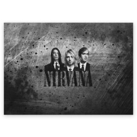 Поздравительная открытка с принтом Нирвана в Тюмени, 100% бумага | плотность бумаги 280 г/м2, матовая, на обратной стороне линовка и место для марки
 | kurt cobain | nirvana | rock | курт кобейн | нирвана | рок