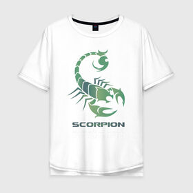 Мужская футболка хлопок Oversize с принтом Scorpion в Тюмени, 100% хлопок | свободный крой, круглый ворот, “спинка” длиннее передней части | Тематика изображения на принте: 