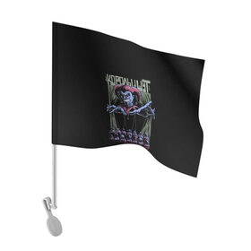 Флаг для автомобиля с принтом КОРОЛЬ И ШУТ МАРИОНЕТКИ в Тюмени, 100% полиэстер | Размер: 30*21 см | music | punk | rock | горшок | киш | князь | король и шут | марионетки | музыка | панк | рок