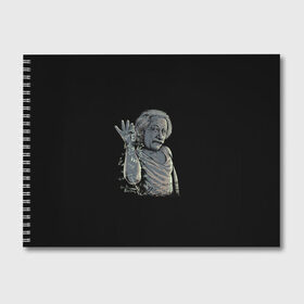Альбом для рисования с принтом Эйнштейн в Тюмени, 100% бумага
 | матовая бумага, плотность 200 мг. | Тематика изображения на принте: 