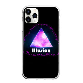 Чехол для iPhone 11 Pro Max матовый с принтом ILLUSION в Тюмени, Силикон |  | Тематика изображения на принте: галактика | звезды | космос | млечный путь | надпись неоновая | неоновый космос | треугольник