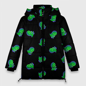Женская зимняя куртка 3D с принтом Дракончик-динозаврик в Тюмени, верх — 100% полиэстер; подкладка — 100% полиэстер; утеплитель — 100% полиэстер | длина ниже бедра, силуэт Оверсайз. Есть воротник-стойка, отстегивающийся капюшон и ветрозащитная планка. 

Боковые карманы с листочкой на кнопках и внутренний карман на молнии | dino | волшебный | дино | динозавр | динозаврик | дракон | дракончик | дракоша | змей горыныч | змея | змий | малыш | милашка | милый | парк юрского периода | сказка | сказочный | фэнтези