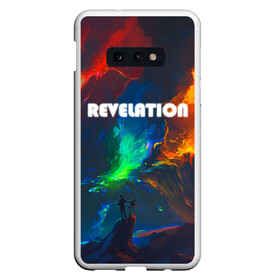 Чехол для Samsung S10E с принтом REVELATION в Тюмени, Силикон | Область печати: задняя сторона чехла, без боковых панелей | апокалипсис | брызги красок | извержение вулкана | контраст | лава | неоновый краски | ночное небо | разные краски | эпичная иллюстрация