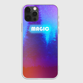 Чехол для iPhone 12 Pro Max с принтом MAGIC в Тюмени, Силикон |  | Тематика изображения на принте: звездное небо | зимний вечер | неоновая надпись | ночное небо | снег