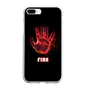 Чехол для iPhone 7Plus/8 Plus матовый с принтом FIRE в Тюмени, Силикон | Область печати: задняя сторона чехла, без боковых панелей | Тематика изображения на принте: amoled | огонь | пальцы | рука в огне | рука человека