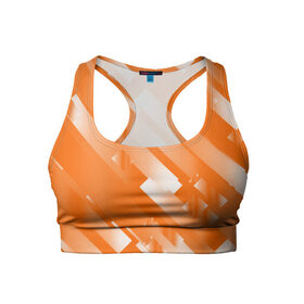 Женский спортивный топ 3D с принтом Оранжевый градиент в Тюмени, 82% полиэстер, 18% спандекс Ткань безопасна для здоровья, позволяет коже дышать, не мнется и не растягивается |  | блеск | геометрия | градиент | линии | оранжевый | полосы