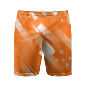 Мужские шорты спортивные с принтом Оранжевый градиент в Тюмени,  |  | блеск | геометрия | градиент | линии | оранжевый | полосы