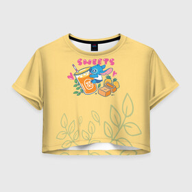 Женская футболка Crop-top 3D с принтом Stitch sweets в Тюмени,  |  | 
