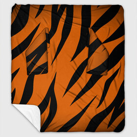 Плед с рукавами с принтом Текстура тигра в Тюмени, 100% полиэстер | Закругленные углы, все края обработаны. Ткань не мнется и не растягивается. Размер 170*145 | кожа тигра | расцветка тигра | текстура | тигр