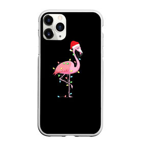 Чехол для iPhone 11 Pro Max матовый с принтом Новогодний Фламинго в Тюмени, Силикон |  | Тематика изображения на принте: 2021 | гирлянда | год быка | дед мороз | новогодний | новогодняя | новый год | птица | рождество | розовый фламинго | с новым годом | фламинго