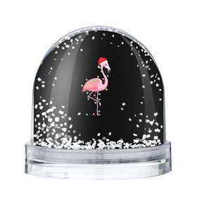 Снежный шар с принтом Новогодний Фламинго в Тюмени, Пластик | Изображение внутри шара печатается на глянцевой фотобумаге с двух сторон | 2021 | гирлянда | год быка | дед мороз | новогодний | новогодняя | новый год | птица | рождество | розовый фламинго | с новым годом | фламинго