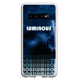 Чехол для Samsung Galaxy S10 с принтом LUMINOUS в Тюмени, Силикон | Область печати: задняя сторона чехла, без боковых панелей | Тематика изображения на принте: неоновый принт | ночная атмосфера | ночное небо | ночной лес | темные облака | туман | фейерверк