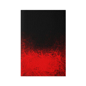 Обложка для паспорта матовая кожа с принтом КРАСНО-ЧЕРНЫЙ ГРАДИЕНТ в Тюмени, натуральная матовая кожа | размер 19,3 х 13,7 см; прозрачные пластиковые крепления | Тематика изображения на принте: black | blood | fire | red | stars | градиент | звезды | красный | кровь | огонь | текстуры | узор | черный