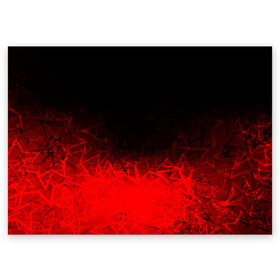 Поздравительная открытка с принтом КРАСНО-ЧЕРНЫЙ ГРАДИЕНТ в Тюмени, 100% бумага | плотность бумаги 280 г/м2, матовая, на обратной стороне линовка и место для марки
 | black | blood | fire | red | stars | градиент | звезды | красный | кровь | огонь | текстуры | узор | черный