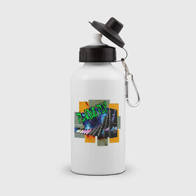 Бутылка спортивная с принтом Plaque Fly в Тюмени, металл | емкость — 500 мл, в комплекте две пластиковые крышки и карабин для крепления | plaque fly | домино | муха