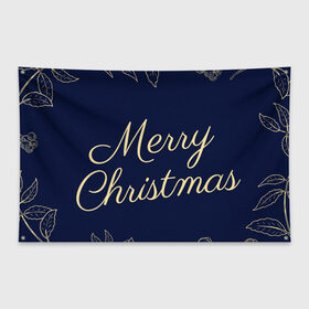 Флаг-баннер с принтом merry christmas, рождество в Тюмени, 100% полиэстер | размер 67 х 109 см, плотность ткани — 95 г/м2; по краям флага есть четыре люверса для крепления | 