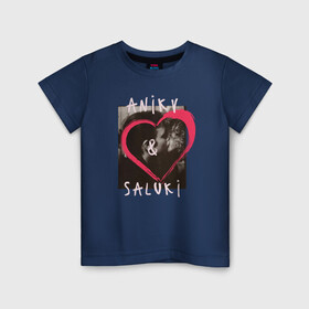 Детская футболка хлопок с принтом ANIKV & Saluki в Тюмени, 100% хлопок | круглый вырез горловины, полуприлегающий силуэт, длина до линии бедер | anika | anikv | аника | анна пурцен | было или нет | песни