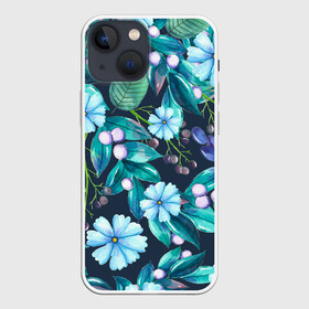 Чехол для iPhone 13 mini с принтом Васильки в Тюмени,  |  | art | beautiful | blue | floral | flower | flowers | nature | plant | retro | romantic | spring | vintage | watercolor | василек | весна | прекрасное | природа | растение | синий | цветок