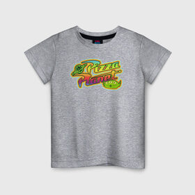 Детская футболка хлопок с принтом Pizza Planet в Тюмени, 100% хлопок | круглый вырез горловины, полуприлегающий силуэт, длина до линии бедер | pixar | pizza planet | toy story | vdzabma | история игрушек | пиксар
