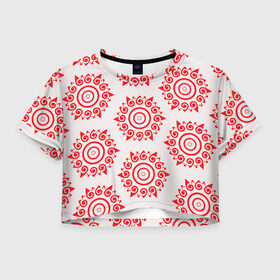 Женская футболка Crop-top 3D с принтом Цишань Вэнь в Тюмени, 100% полиэстер | круглая горловина, длина футболки до линии талии, рукава с отворотами | вэнь жохань | вэнь нин | магистр дьявольского культа | солнце | узор | цишань вэнь
