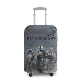 Чехол для чемодана 3D с принтом Destiny 2: Beyond Light в Тюмени, 86% полиэфир, 14% спандекс | двустороннее нанесение принта, прорези для ручек и колес | Тематика изображения на принте: destiny 2: beyond light | европа | игра | спутник | шутер | юпитера