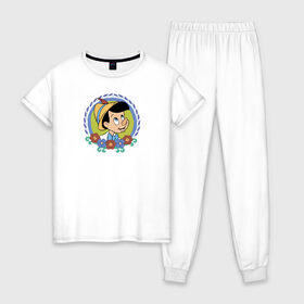 Женская пижама хлопок с принтом Pinocchio в Тюмени, 100% хлопок | брюки и футболка прямого кроя, без карманов, на брюках мягкая резинка на поясе и по низу штанин | disney | pinocchio | vdkimel | дисней | пиноккио