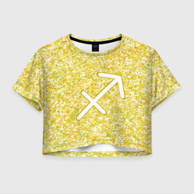 Женская футболка Crop-top 3D с принтом Романтичный стрелец - 3 в Тюмени, 100% полиэстер | круглая горловина, длина футболки до линии талии, рукава с отворотами | 