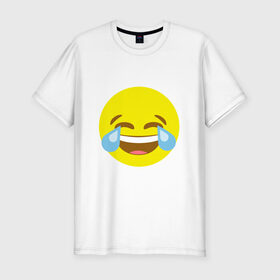 Мужская футболка хлопок Slim с принтом Эмоджи смех в Тюмени, 92% хлопок, 8% лайкра | приталенный силуэт, круглый вырез ворота, длина до линии бедра, короткий рукав | cursed | emoji | ржака | смайл | смех | эмодзи