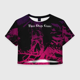 Женская футболка Crop-top 3D с принтом THREE DAYS GRACE. в Тюмени, 100% полиэстер | круглая горловина, длина футболки до линии талии, рукава с отворотами | tdg | three days grace | группа | музыка | рок | три дейс грейс