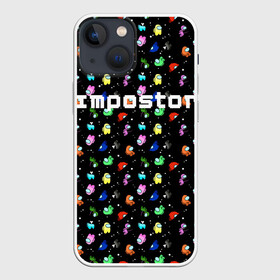 Чехол для iPhone 13 mini с принтом Impostor в Тюмени,  |  | among us | impostor | not me | space | there is 1 impostor | there is impostor among us | амонг ас | зима | космос | предатель | разноцветные космонавты