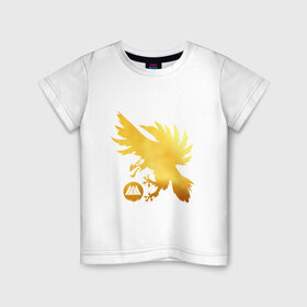 Детская футболка хлопок с принтом DESTINY 2 GOLD EDITION в Тюмени, 100% хлопок | круглый вырез горловины, полуприлегающий силуэт, длина до линии бедер | bungie | destiny | destiny 2 | destiny 2: beyond light | дастани | дастани 2 | дестени | дэстэни | кейдж дестини | космос
