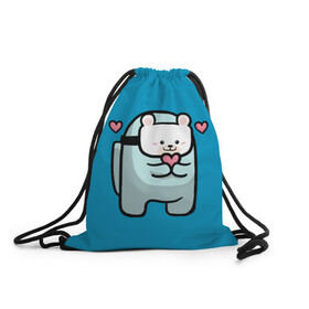 Рюкзак-мешок 3D с принтом Nyan Cat (Among Us) в Тюмени, 100% полиэстер | плотность ткани — 200 г/м2, размер — 35 х 45 см; лямки — толстые шнурки, застежка на шнуровке, без карманов и подкладки | among | among us | cat | cats | crewmate | game | impistor | nyan | space | us | vote | выживший | игра | космос | кот | котейка | котэ | кошка | кэт | невиновный | нян | предатель | самозванец | сердечки | сердечко | сердца | сердце