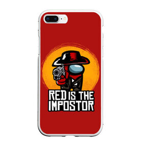 Чехол для iPhone 7Plus/8 Plus матовый с принтом Red Is The Impostor в Тюмени, Силикон | Область печати: задняя сторона чехла, без боковых панелей | among | among us | crewmate | dead | game | impistor | red | redemption | space | us | vote | выживший | игра | космос | красный | невиновный | предатель | самозванец