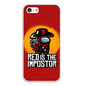 Чехол для iPhone 5/5S матовый с принтом Red Is The Impostor в Тюмени, Силикон | Область печати: задняя сторона чехла, без боковых панелей | among | among us | crewmate | dead | game | impistor | red | redemption | space | us | vote | выживший | игра | космос | красный | невиновный | предатель | самозванец