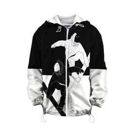 Детская куртка 3D с принтом Сноубордисты в Тюмени, 100% полиэстер | застежка — молния, подол и капюшон оформлены резинкой с фиксаторами, по бокам — два кармана без застежек, один потайной карман на груди, плотность верхнего слоя — 90 г/м2; плотность флисового подклада — 260 г/м2 | Тематика изображения на принте: snowboard | snowboarding | sport | борд | горнолыжник | горнолыжный | инь янь | с | с сноубордистами | с сноубордистом | сноуборд | сноубординг | сноубордисты | со сноубордом | спорт | феншуй | экстремальный спорт