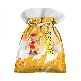 Подарочный 3D мешок с принтом Brawl Stars - Amber в Тюмени, 100% полиэстер | Размер: 29*39 см | Тематика изображения на принте: brawl | break dance | leon | moba | stars | supercell | surfing | игра | коллаборация | коллаж | паттерн
