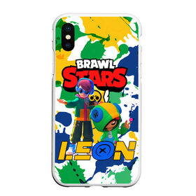 Чехол для iPhone XS Max матовый с принтом BRAWL STARS LEON. в Тюмени, Силикон | Область печати: задняя сторона чехла, без боковых панелей | 8 bit | brawl stars | colette | crow | gale | leon | max | mecha | mecha crow | mr.p | sally leon | shark | tara | virus 8 bit | werewolf leon | акула | берли | бравл старс | ворон | коллет | макс | оборотень